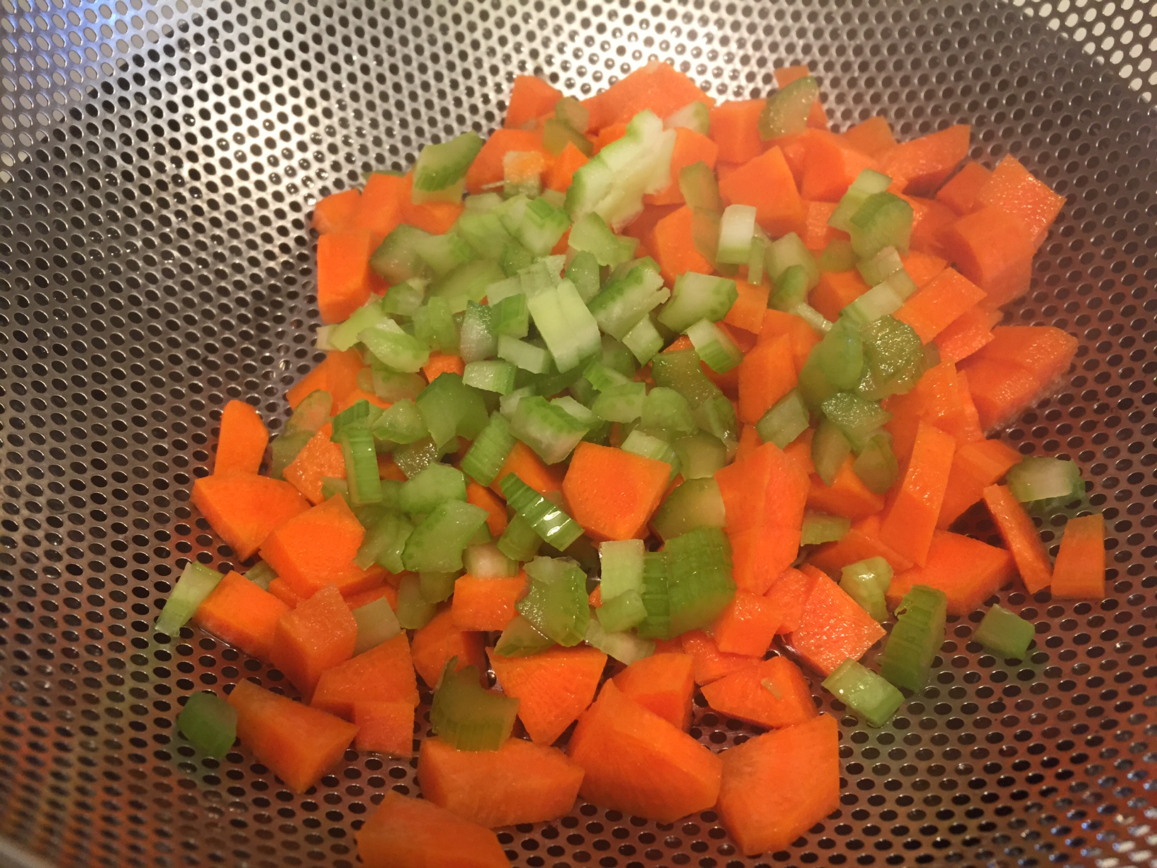 steamed carrots and celery